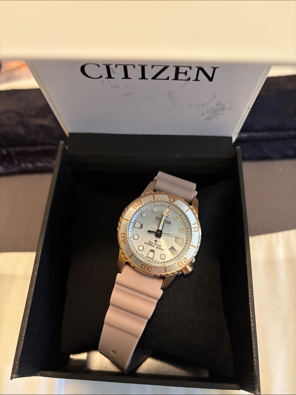 Citizen Rose Gold Case Watch with Blush Pink Strap
